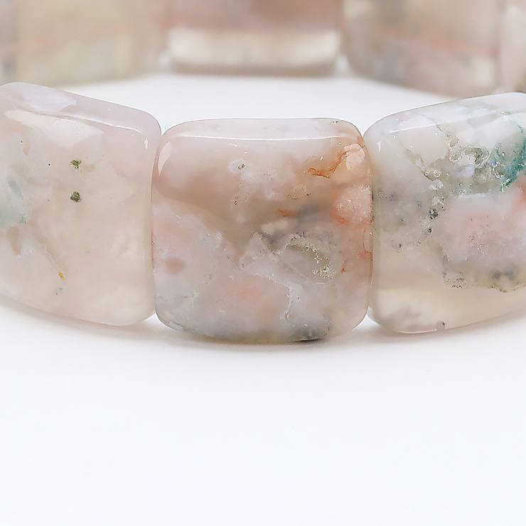 【一点もの】桜瑪瑙バングル  緑ミックス