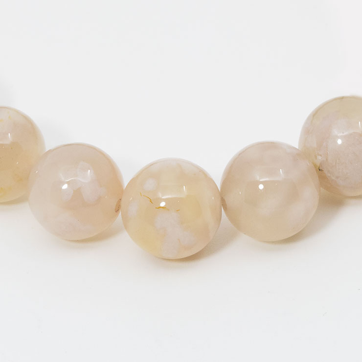 【一点もの】桜瑪瑙 シンプルブレスレット 桜満開 約11.0mm