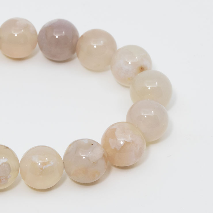 【一点もの】桜瑪瑙 シンプルブレスレット 桜満開 約11.0mm