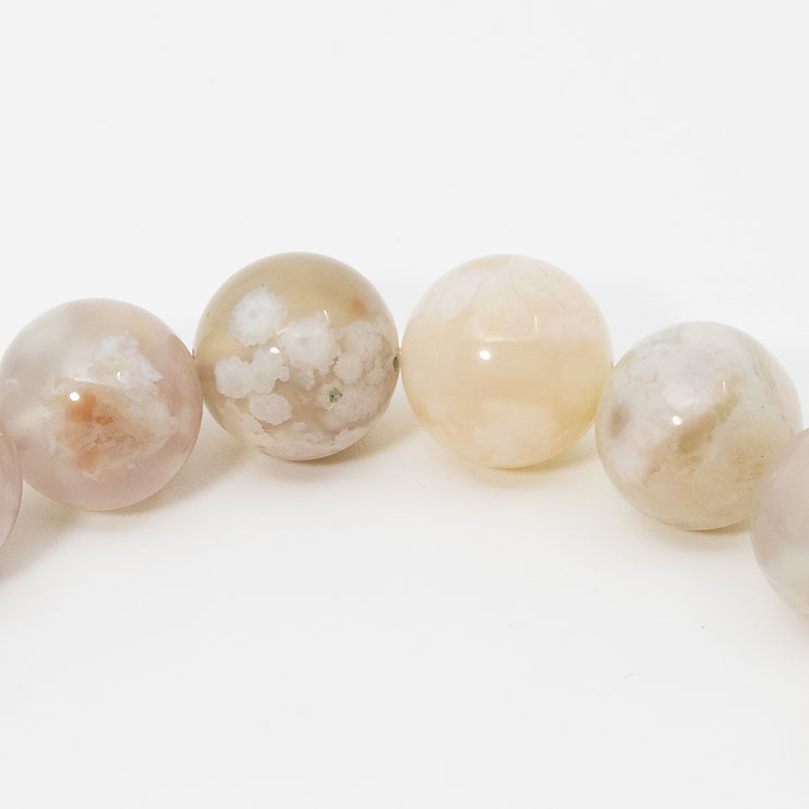 【一点もの】桜瑪瑙 シンプルブレスレット 桜満開 約11.0mm