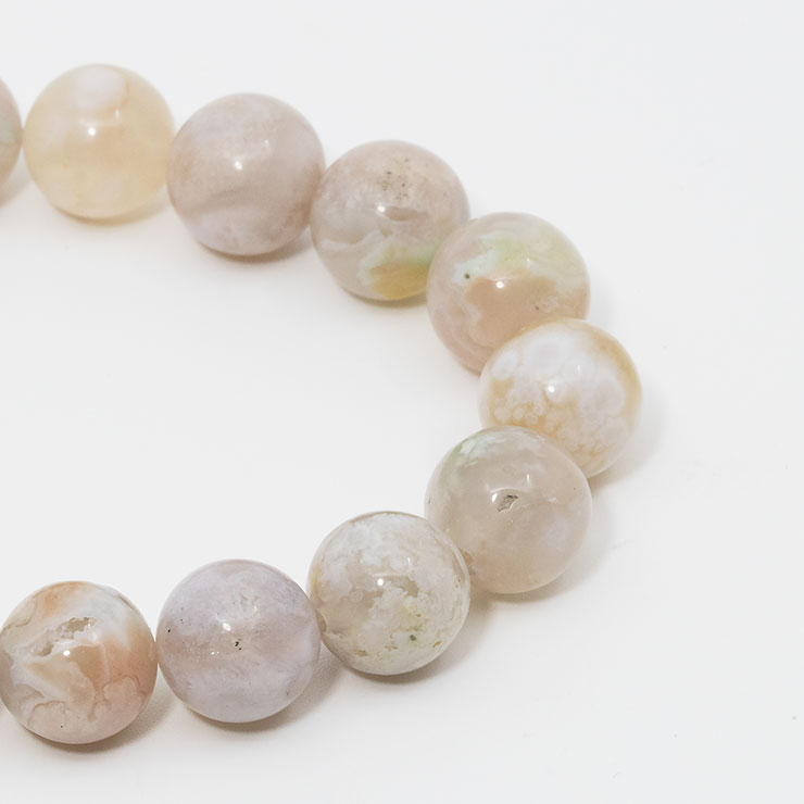 【一点もの】桜瑪瑙 シンプルブレスレット 桜満開 約11.0mm