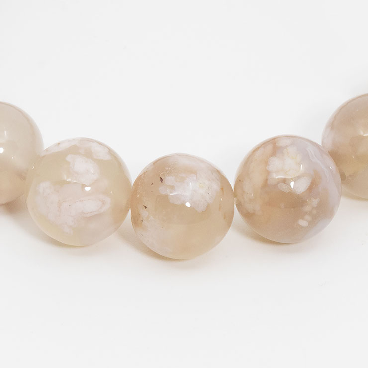 【一点もの】桜瑪瑙 シンプルブレスレット 桜満開 約11.9mm