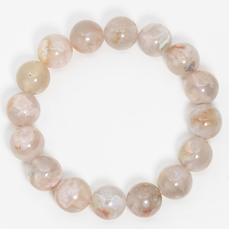 桜瑪瑙 シンプルブレスレット 桜満開