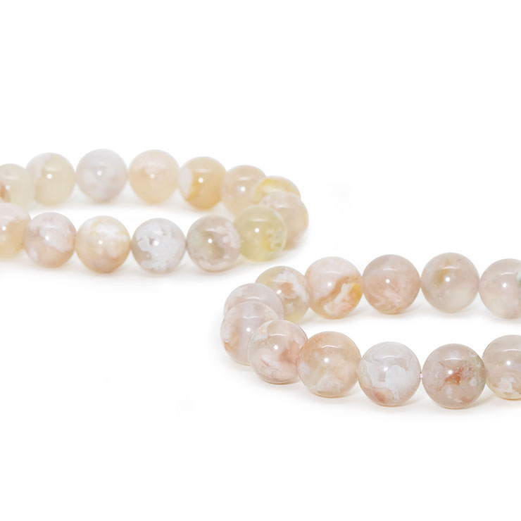 桜瑪瑙 シンプルブレスレット 桜満開