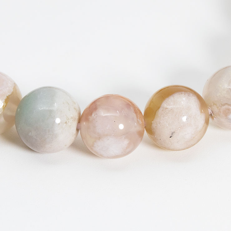 桜瑪瑙 シンプルブレスレット オレンジミックス