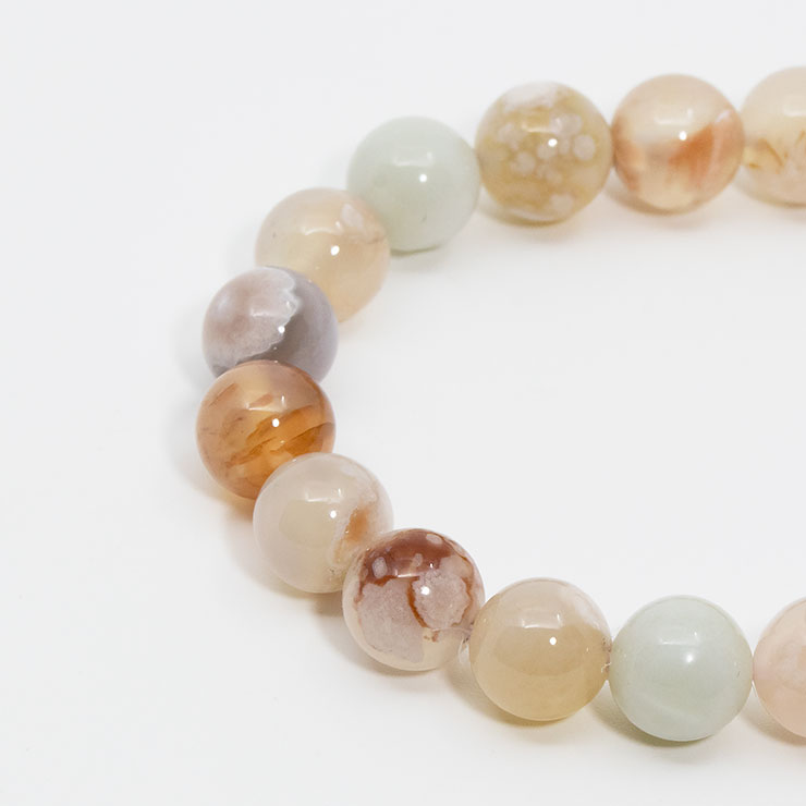 桜瑪瑙 シンプルブレスレット オレンジミックス