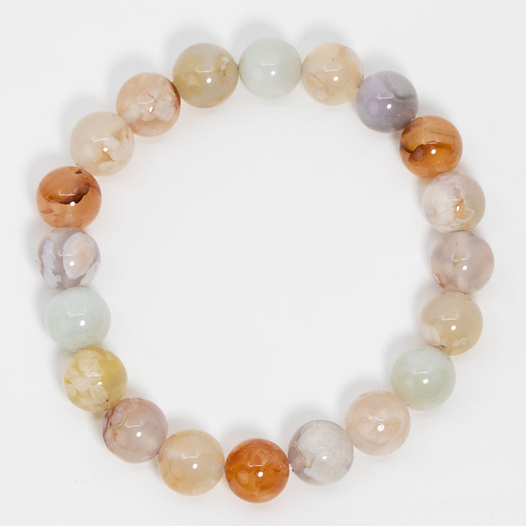 桜瑪瑙 シンプルブレスレット オレンジミックス