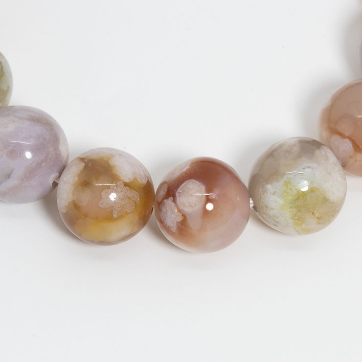 【一点もの】桜瑪瑙ブレスレット（緑ミックス）