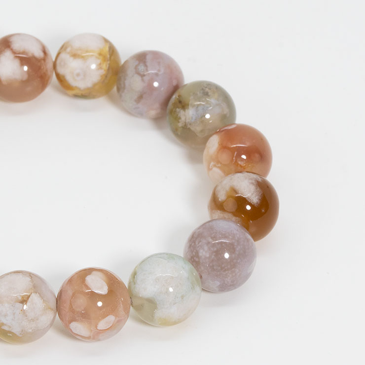 【一点もの】桜瑪瑙ブレスレット（緑ミックス）