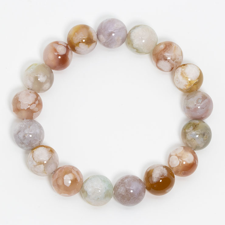 【一点もの】桜瑪瑙ブレスレット（緑ミックス）