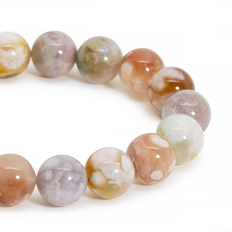 プレゼントつき♡高品質♡大玉　19ミリ美麗　桜瑪瑙　ブレス 高品質]桜アゲートブレスレット/桜瑪瑙（約9.5mm玉） - 埼玉県