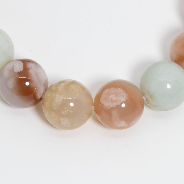 【一点もの】桜瑪瑙ブレスレット（緑ミックス）