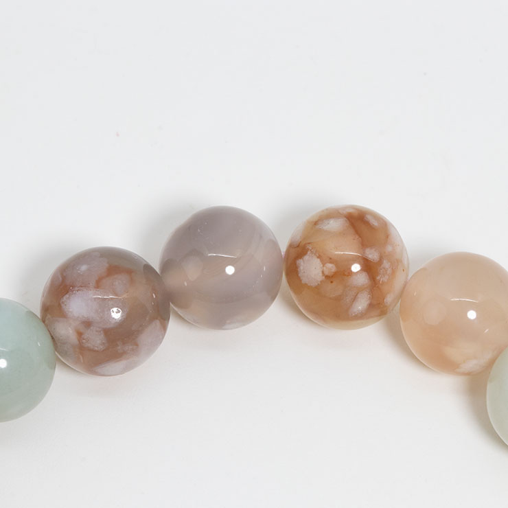 【一点もの】桜瑪瑙ブレスレット（緑ミックス）