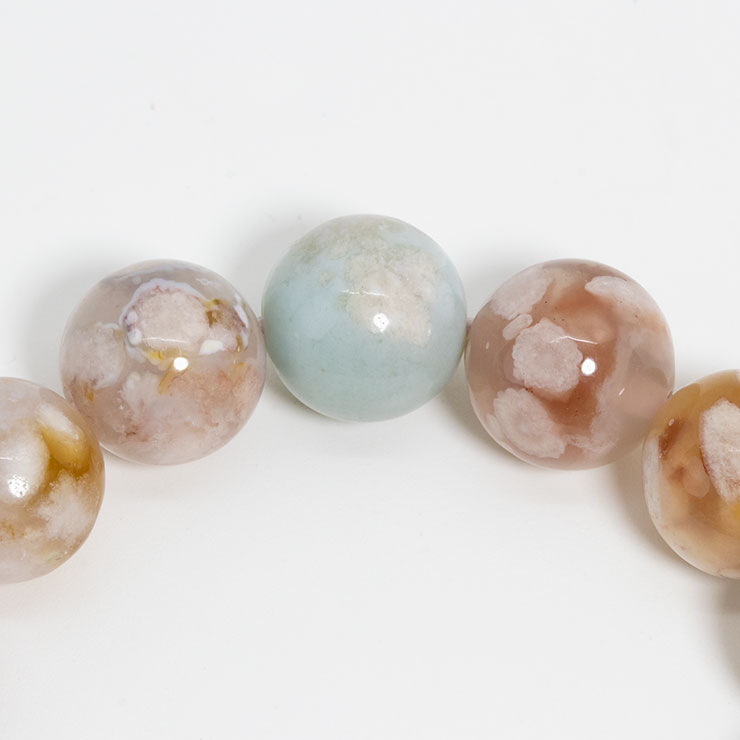 【一点もの】桜瑪瑙ブレスレット（緑ミックス）