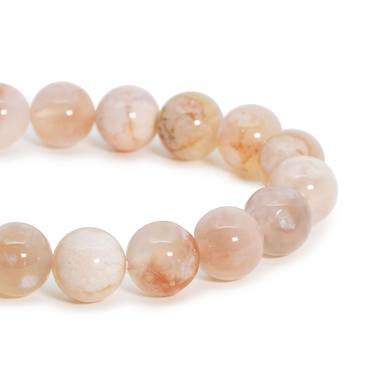 【一点もの】桜瑪瑙 シンプルブレスレット 約10mm