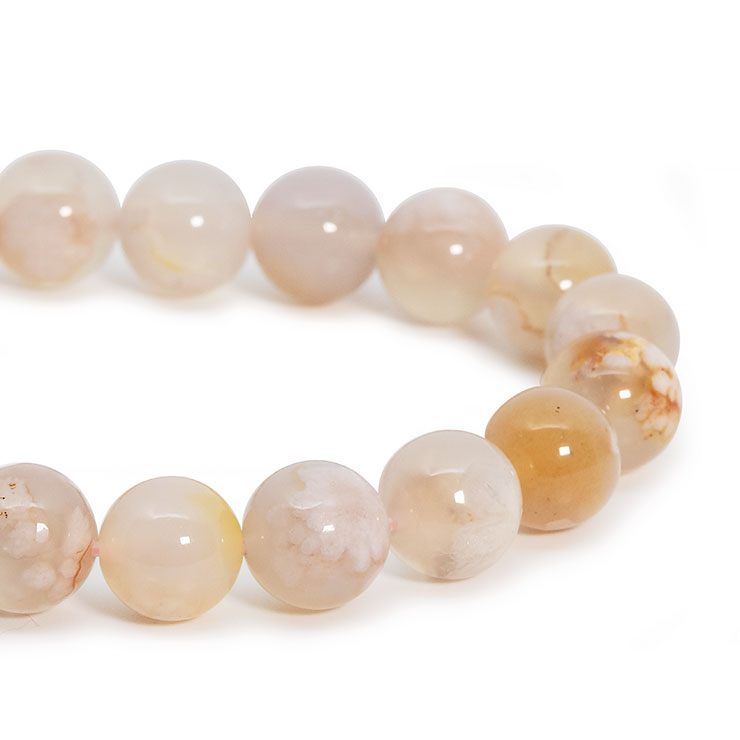 【一点もの】桜瑪瑙 シンプルブレスレット 約10mm