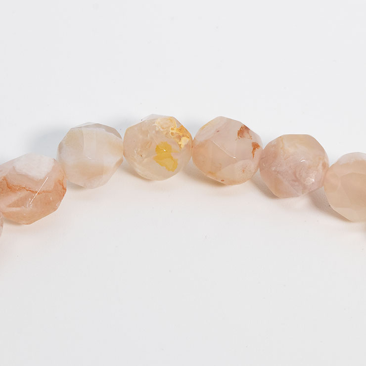 桜瑪瑙シンプルブレスレット 20面カット 約8mm