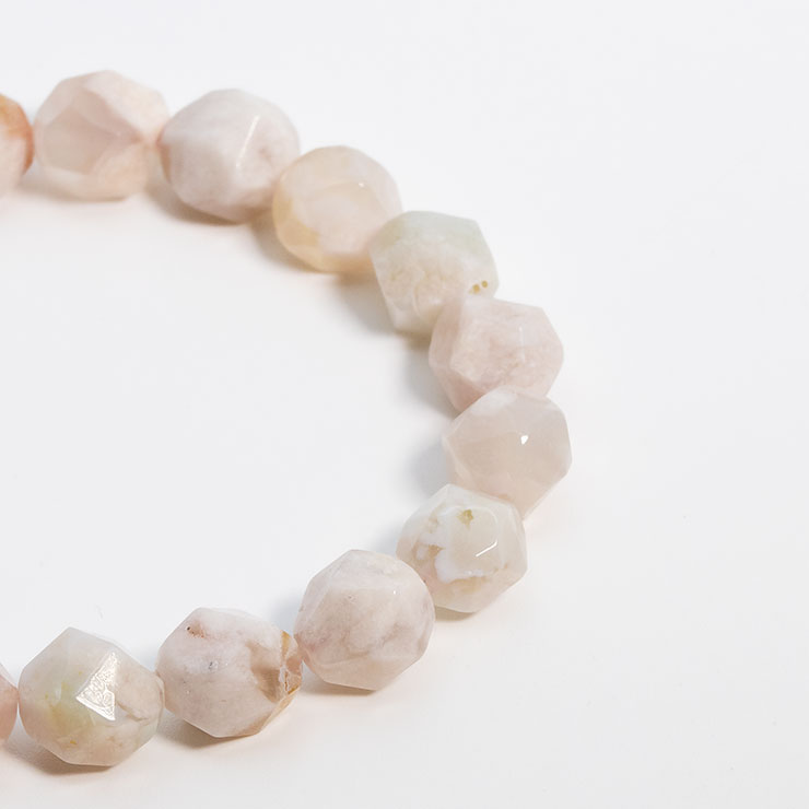 桜瑪瑙シンプルブレスレット 20面カット 約8mm