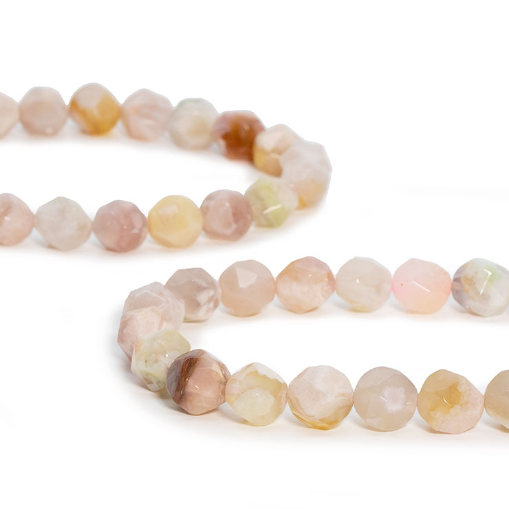 桜瑪瑙シンプルブレスレット 20面カット 約8mm