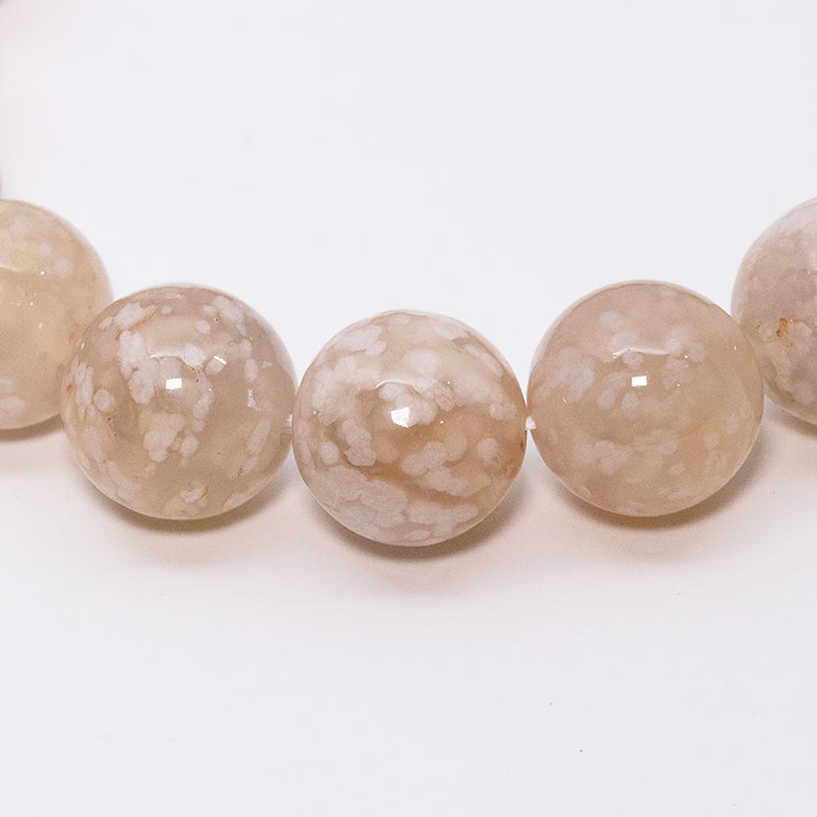 【一点もの】桜瑪瑙 シンプルブレスレット 桜満開 約12mm