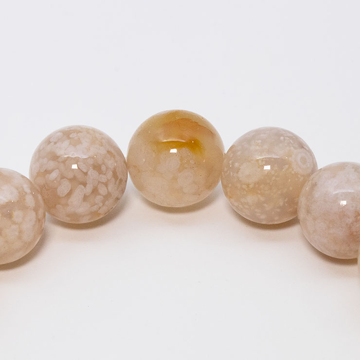 【一点もの】桜瑪瑙 シンプルブレスレット 桜満開 約12mm