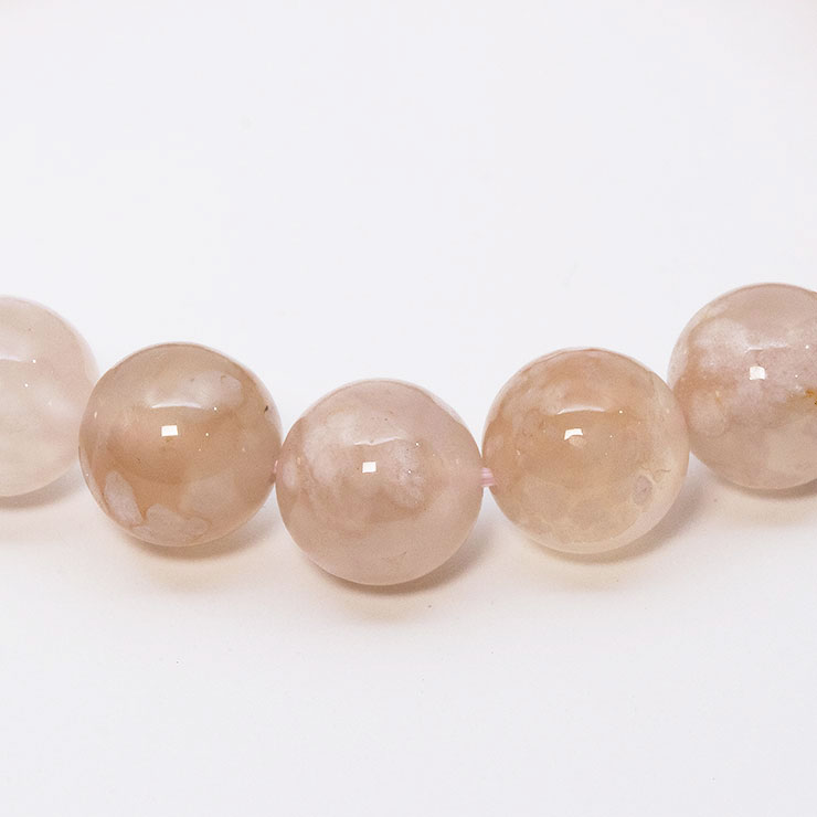 【一点もの】桜瑪瑙 シンプルブレスレット 桜満開 約11mm