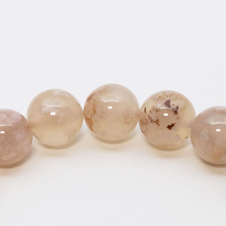 【一点もの】桜瑪瑙 シンプルブレスレット 桜満開 約11mm