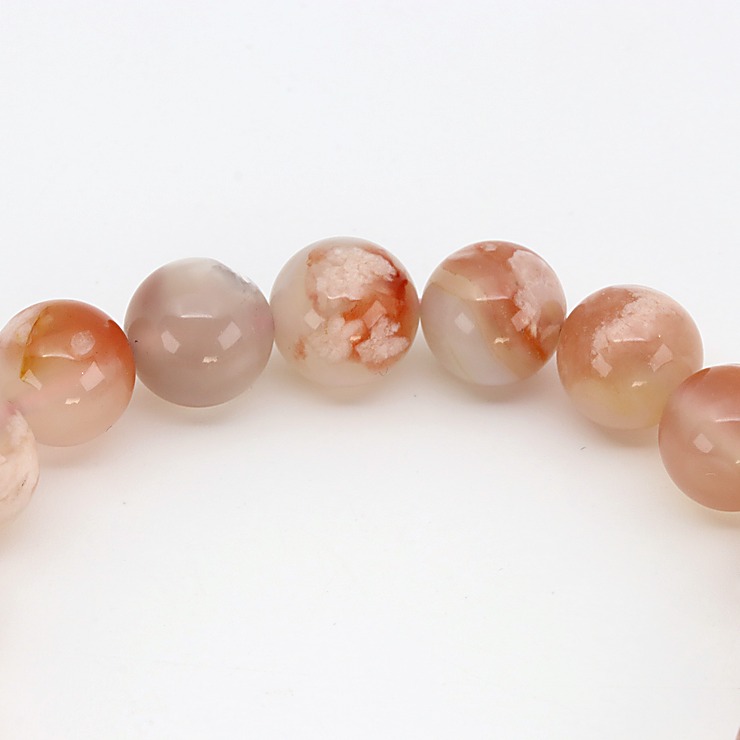 【一点もの】桜瑪瑙 シンプルブレスレット 約10.5mm