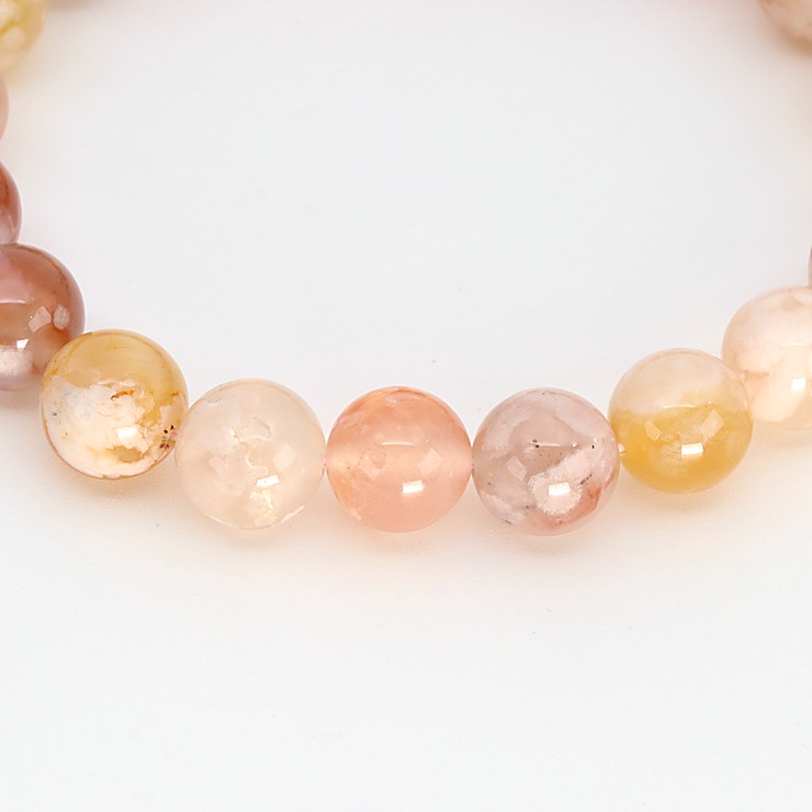 【一点もの】桜瑪瑙 シンプルブレスレット 約9.5mm