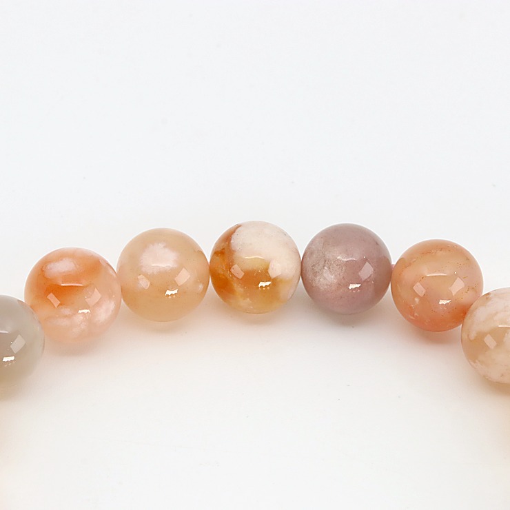 【一点もの】桜瑪瑙 シンプルブレスレット 約9.5mm