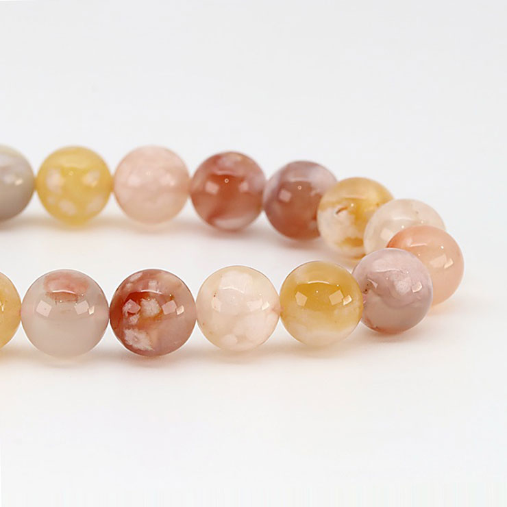 【一点もの】桜瑪瑙 シンプルブレスレット 約9.5mm