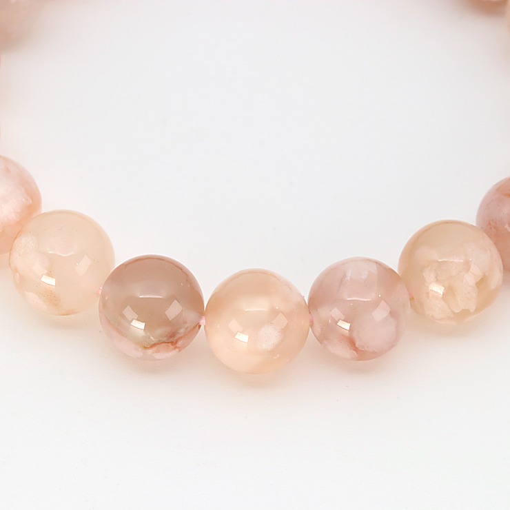 【一点もの】桜瑪瑙 シンプルブレスレット 約10.5mm