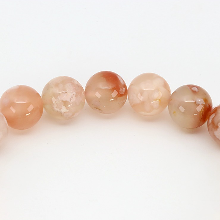 【一点もの】桜瑪瑙 シンプルブレスレット 約10.5mm