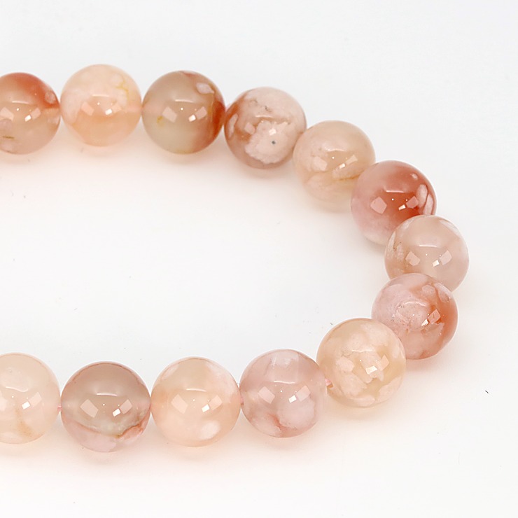 【一点もの】桜瑪瑙 シンプルブレスレット 約10.5mm