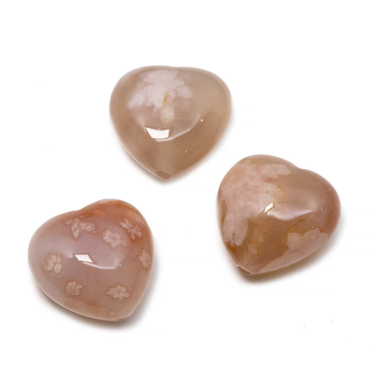 【粒売り/バラ売り】桜瑪瑙ビーズ ハート