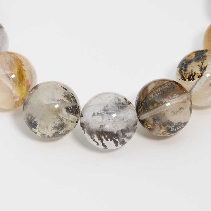 【一点もの】デンドリティッククォーツ シンプルブレスレット 12mm