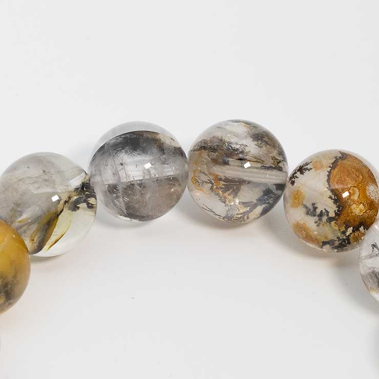 【一点もの】デンドリティッククォーツ シンプルブレスレット 12mm