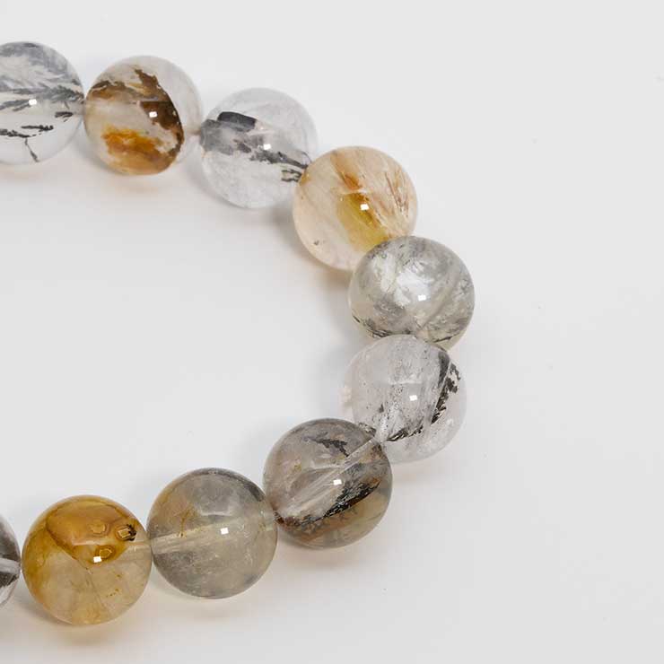 【一点もの】デンドリティッククォーツ シンプルブレスレット 12mm