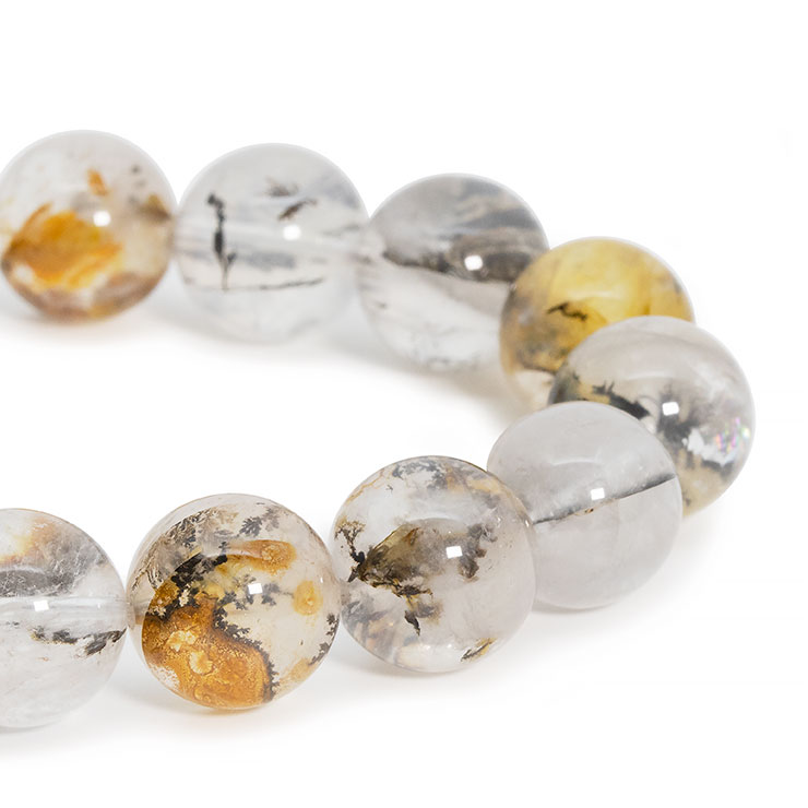 【一点もの】デンドリティッククォーツ シンプルブレスレット 12mm