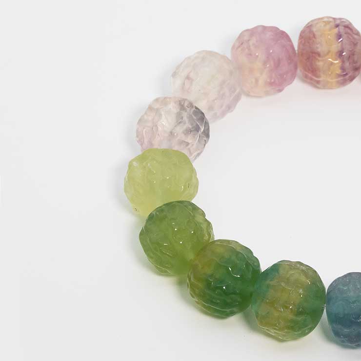 【一点もの】フローライト シンプルブレスレット クルミ