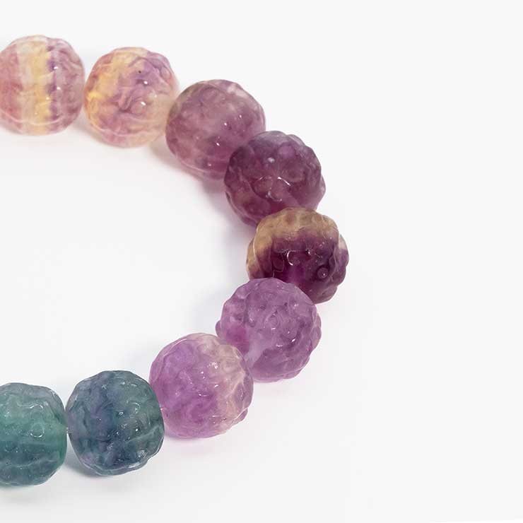 【一点もの】フローライト シンプルブレスレット クルミ