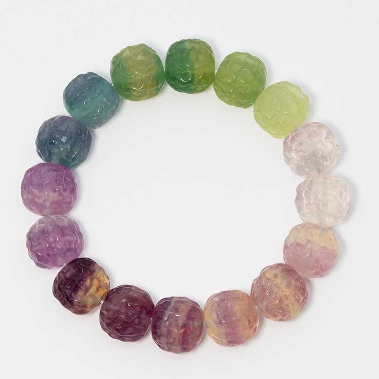 【一点もの】フローライト シンプルブレスレット クルミ