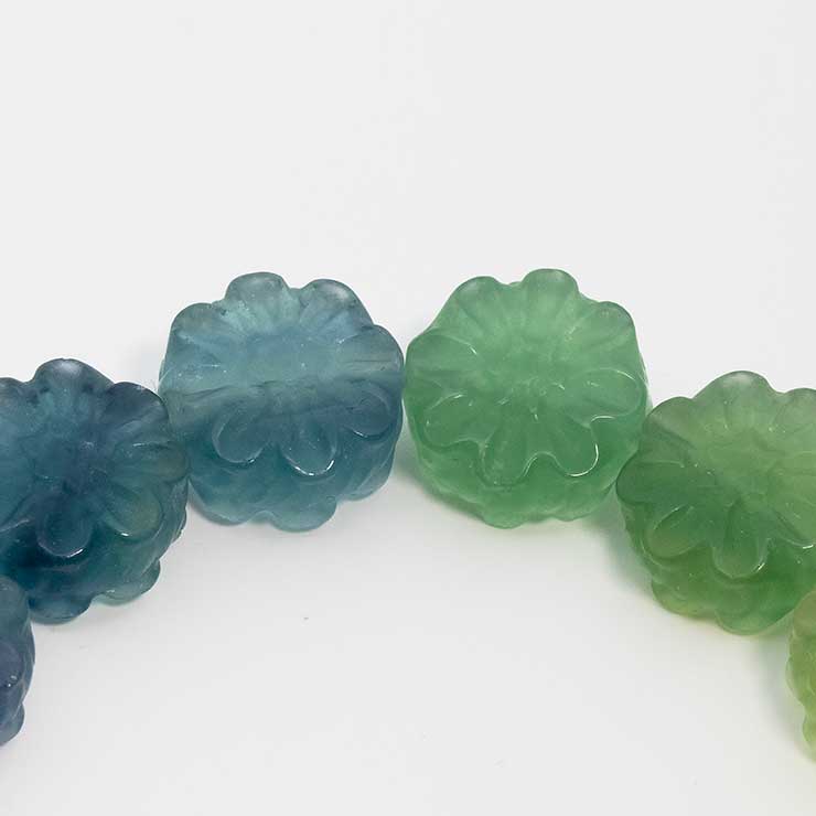 【一点もの】フローライト シンプルブレスレット フラワー