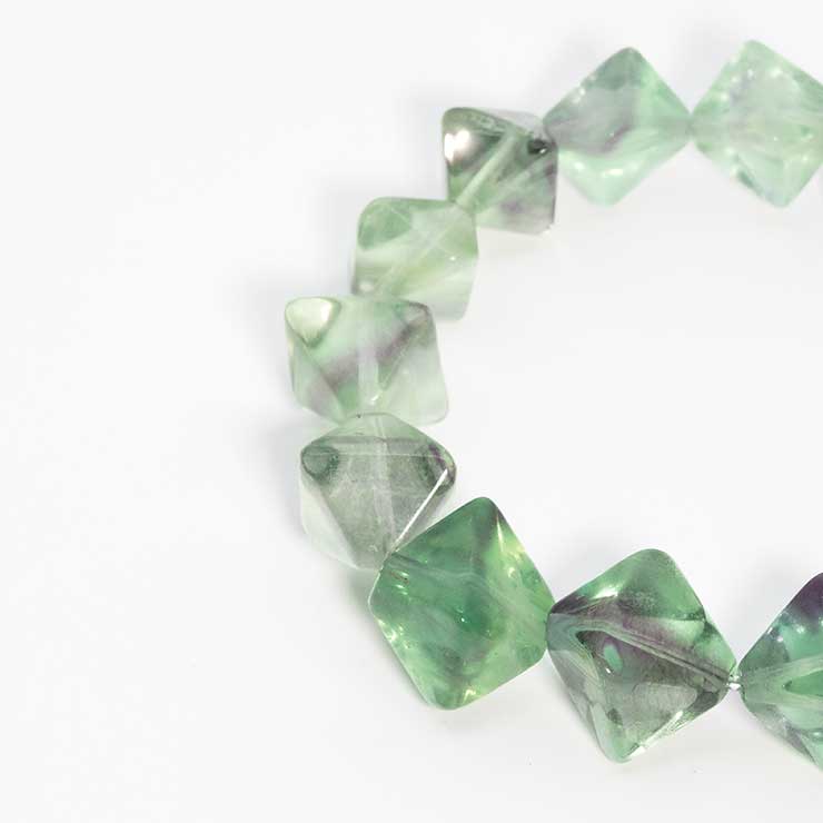 【一点もの】フローライト シンプルブレスレット 8面カット