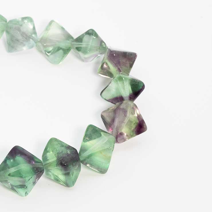 【一点もの】フローライト シンプルブレスレット 8面カット