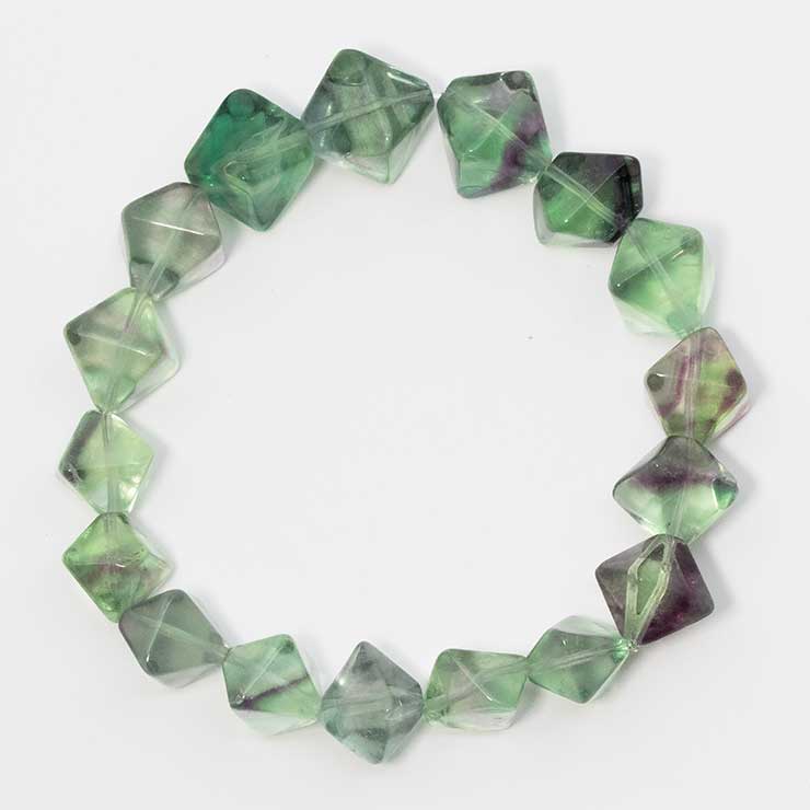 【一点もの】フローライト シンプルブレスレット 8面カット