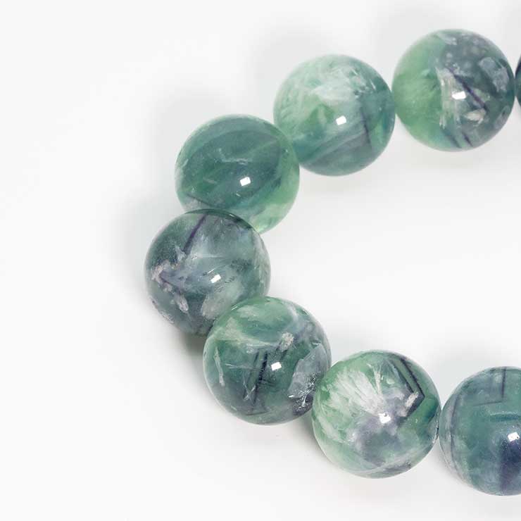 【一点もの】エンジェルフェザーフローライト シンプルブレスレット