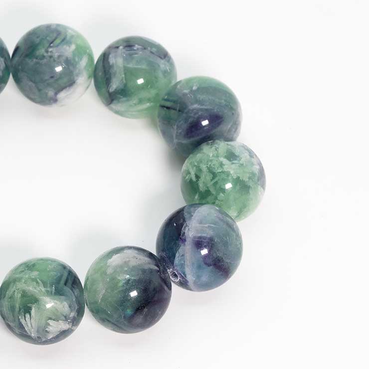 【一点もの】エンジェルフェザーフローライト シンプルブレスレット