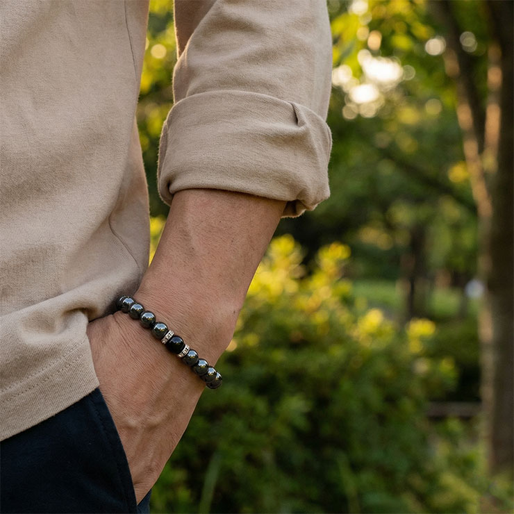 【X.G】ヘマタイト メンズブレスレット