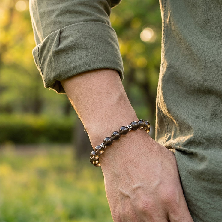 【X.G】スモーキークォーツ メンズブレスレット
